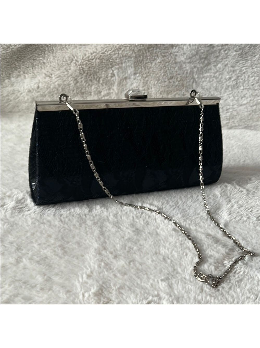 Sophisticated Black Clutch with Chain Strap